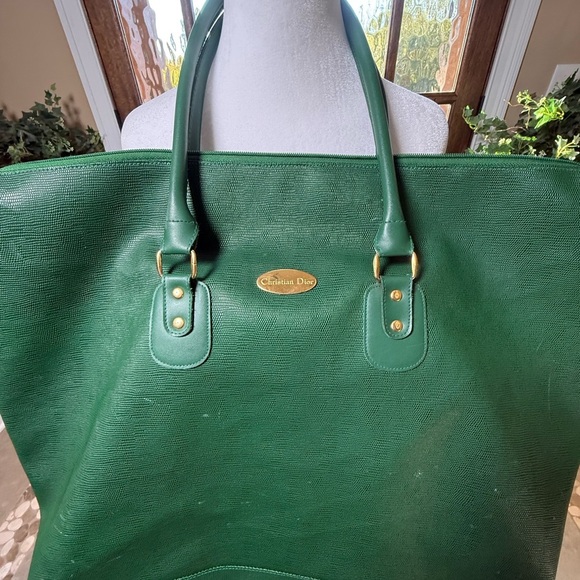 Christian Dior Large Great Weekender Canvas Luxury Duffle Bag Green. Unisex Bag - Picture 1 of 10